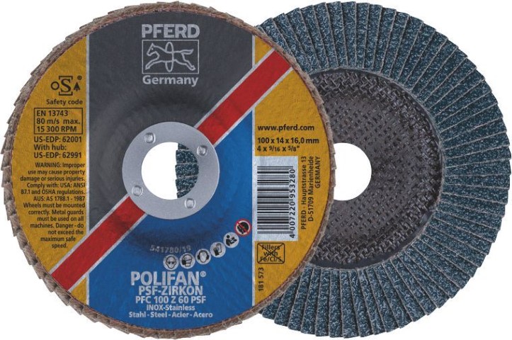 PFERD GP POLIFAN 100 X 16MM Z60 GRIT